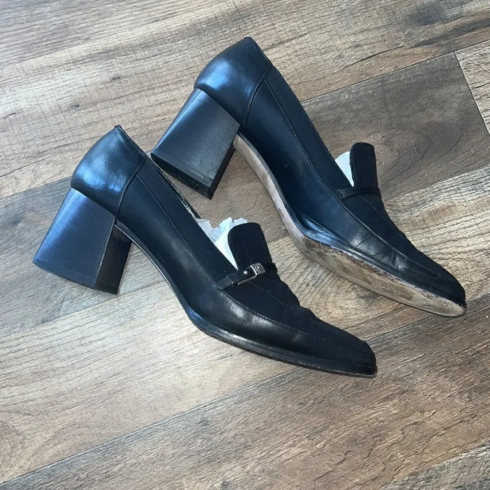 Brighton Black Leather Microfiber Loafer